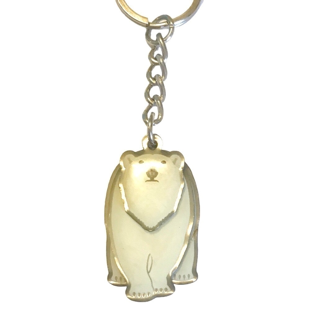 Polar Bear Enamel Keychain Moveable Parts